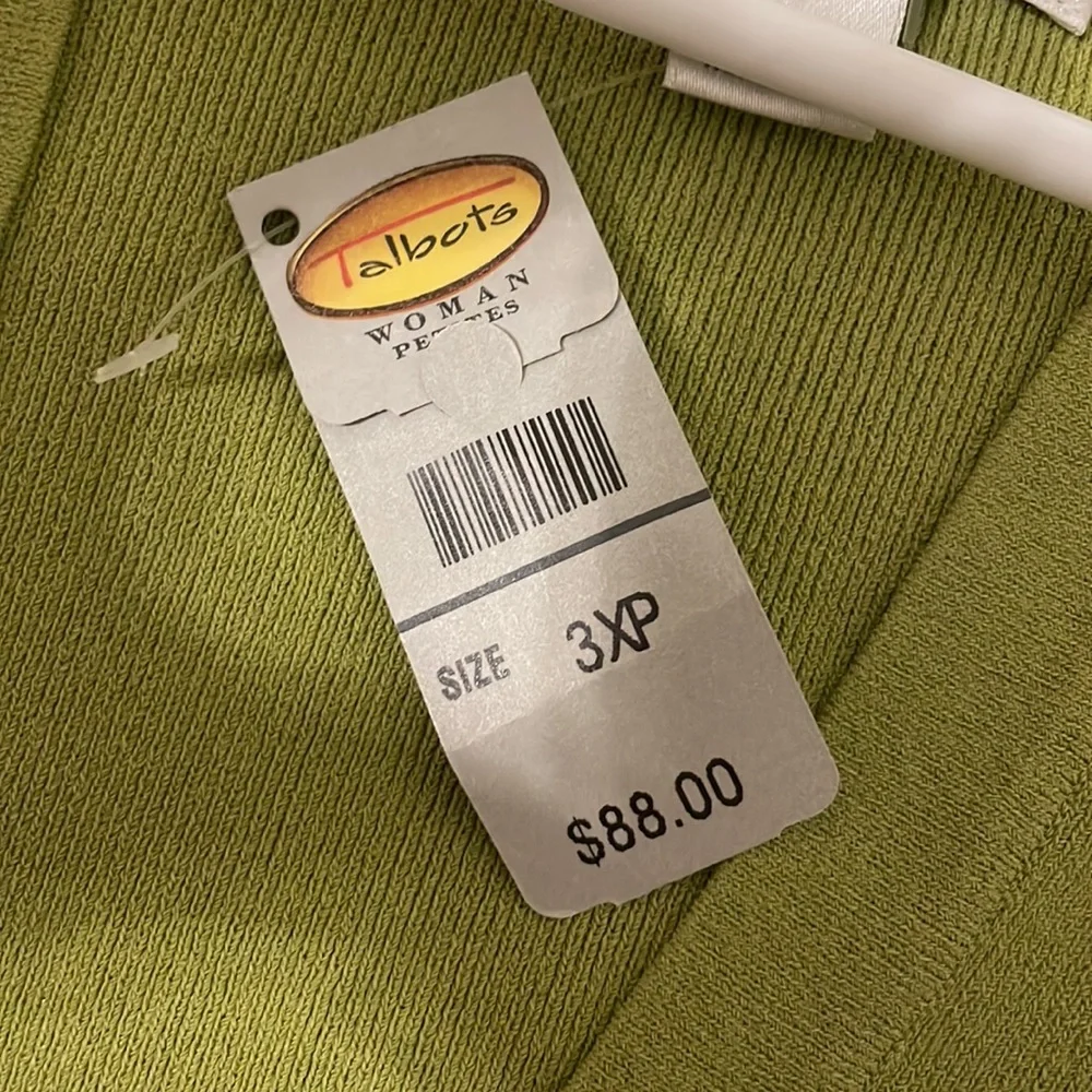 Talbots lime green cardigan